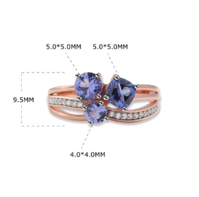 Sterling Silver Rose Gold Plating Ring