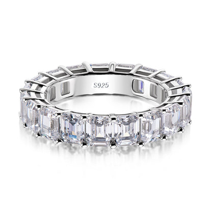 Emerald Cut Band  Silver 925 Ring