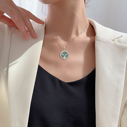 Luxury  Natural Green Crystal Pendant