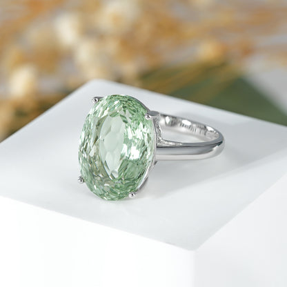 Natural Green Amethyst Ring