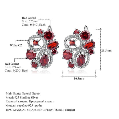 Natural Stone Garnet Earrings