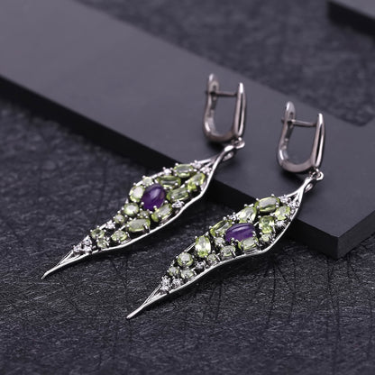 Exquisite Amethyst Peridot Earrings