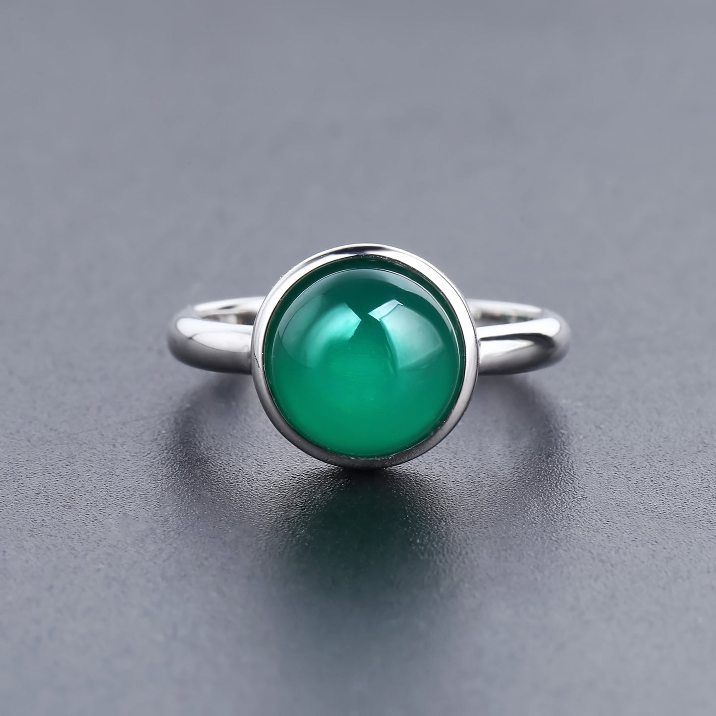 Natural Green Agate Ring