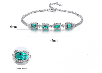 Emerald Silver 925 Bracelet