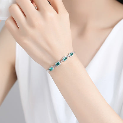 Emerald Silver 925 Bracelet