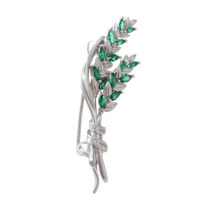 Women's Personality Temperament Sterling Silver Wheat Ear Brooch