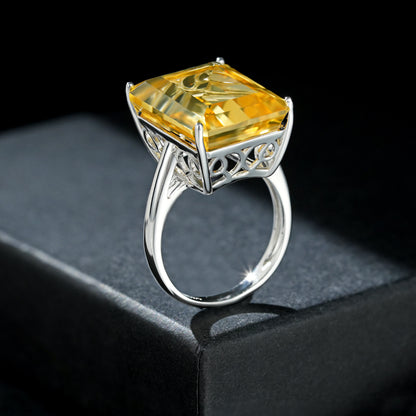 Natural Yellow Topaz Ring