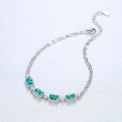 Emerald Silver 925 Bracelet