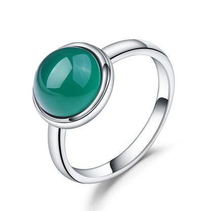 Natural Green Agate Ring