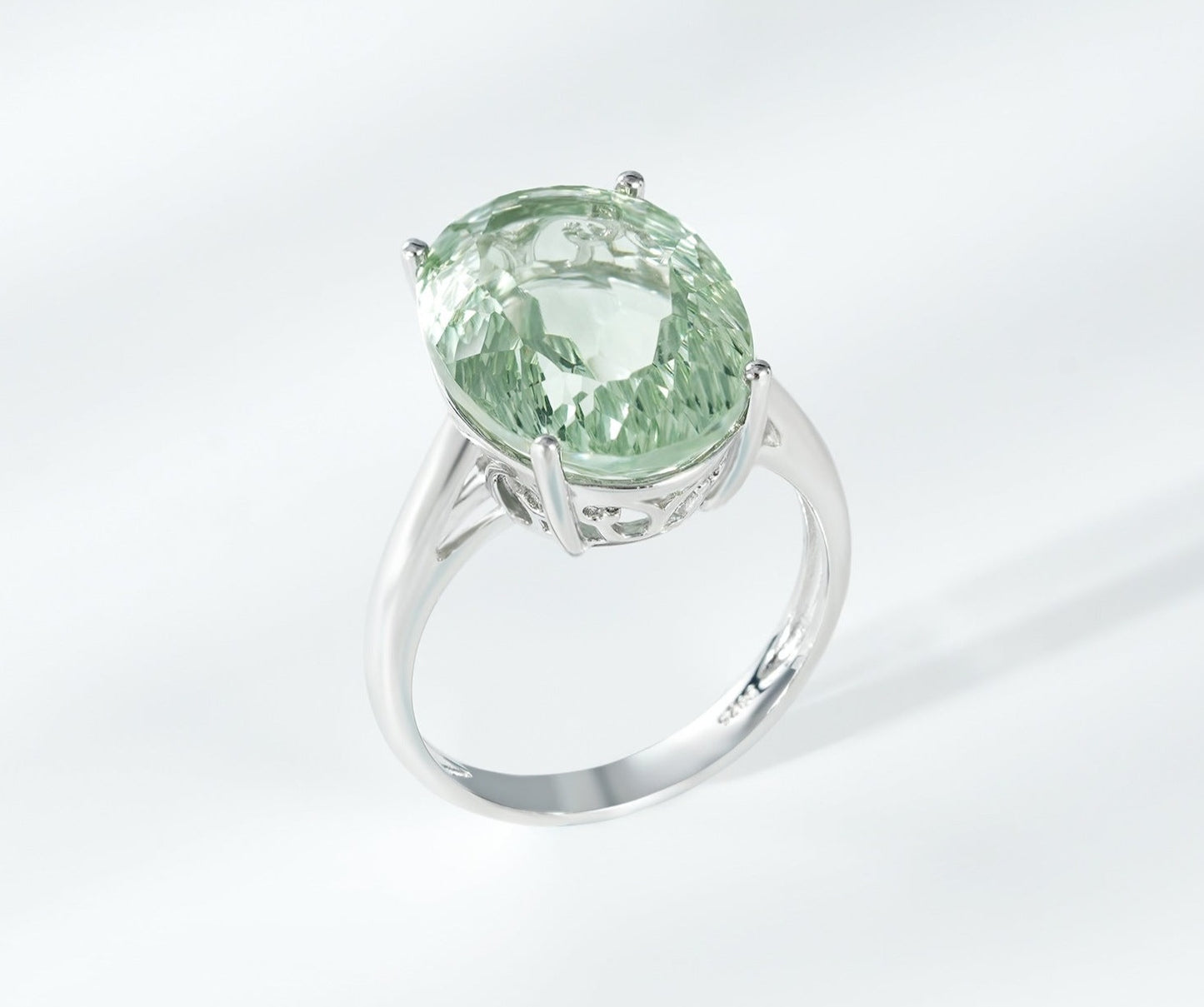 Natural Green Amethyst Ring