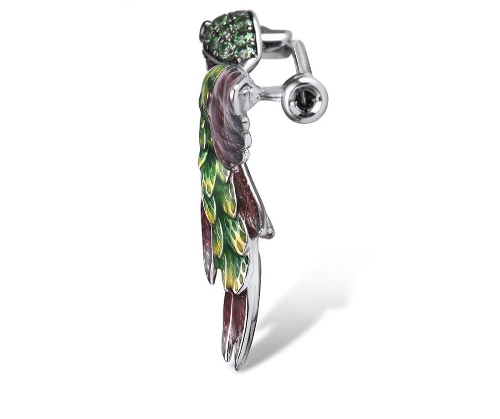 Handmade Silver Brooch For Women Pure 925 Sterling Silver Colorful Hummingbird