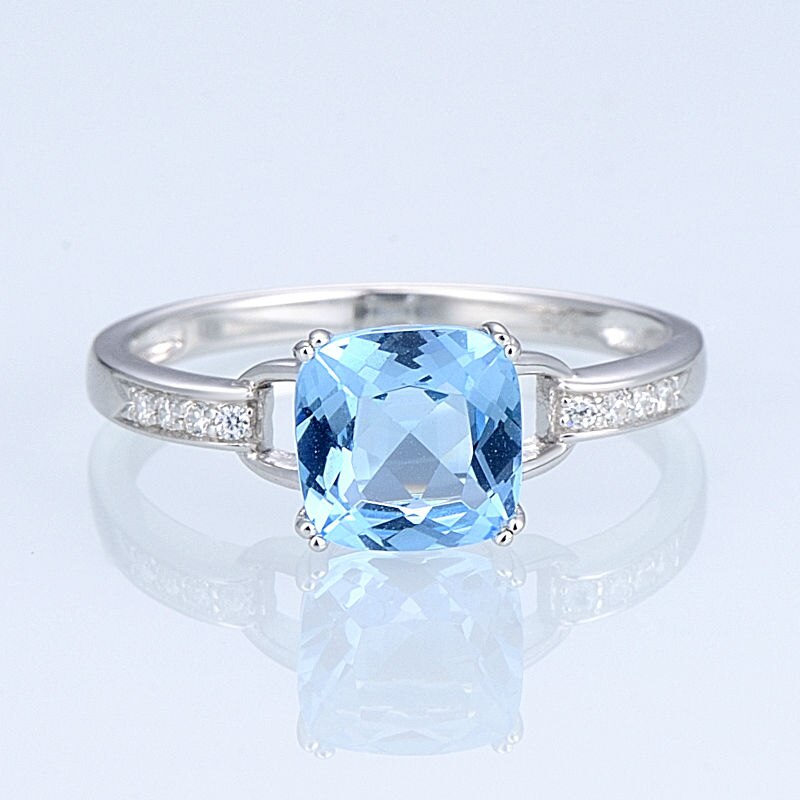 Blue Sky Ring - 925 шарикоподшипник Серебряное кольцо для женщин