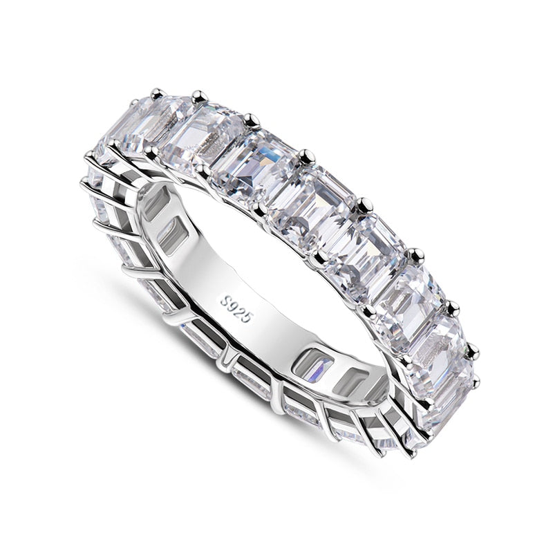 Emerald Cut Band  Silver 925 Ring