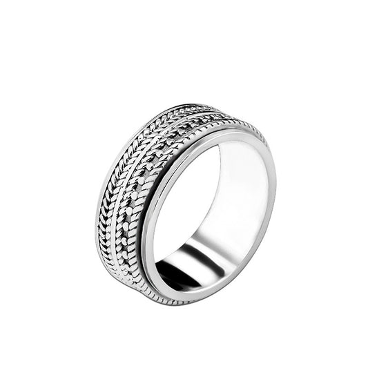 Turning Men's Sterling Silver 925 Ring