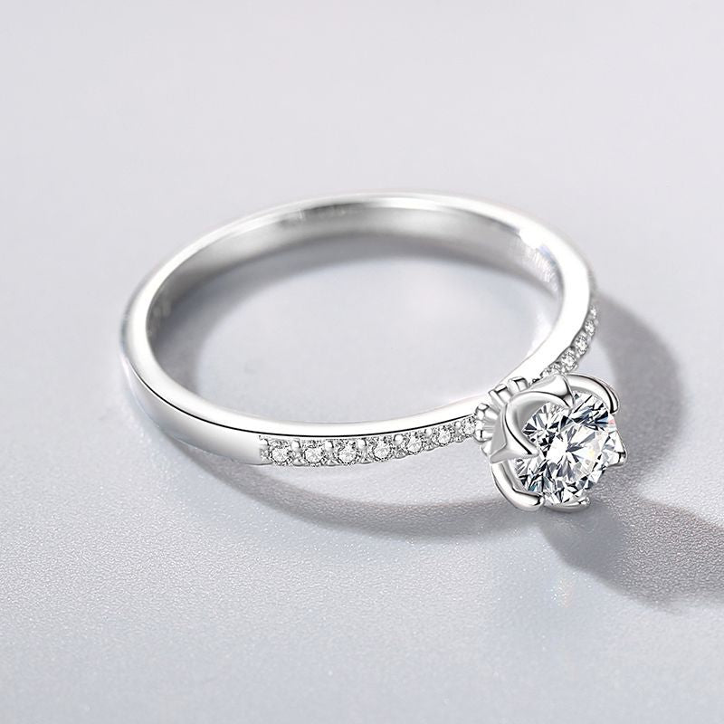 Solitaire Sterling Silver Ring