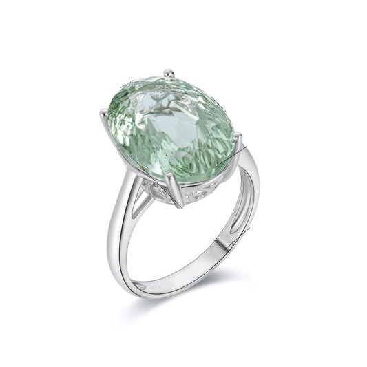 Natural Green Amethyst Ring